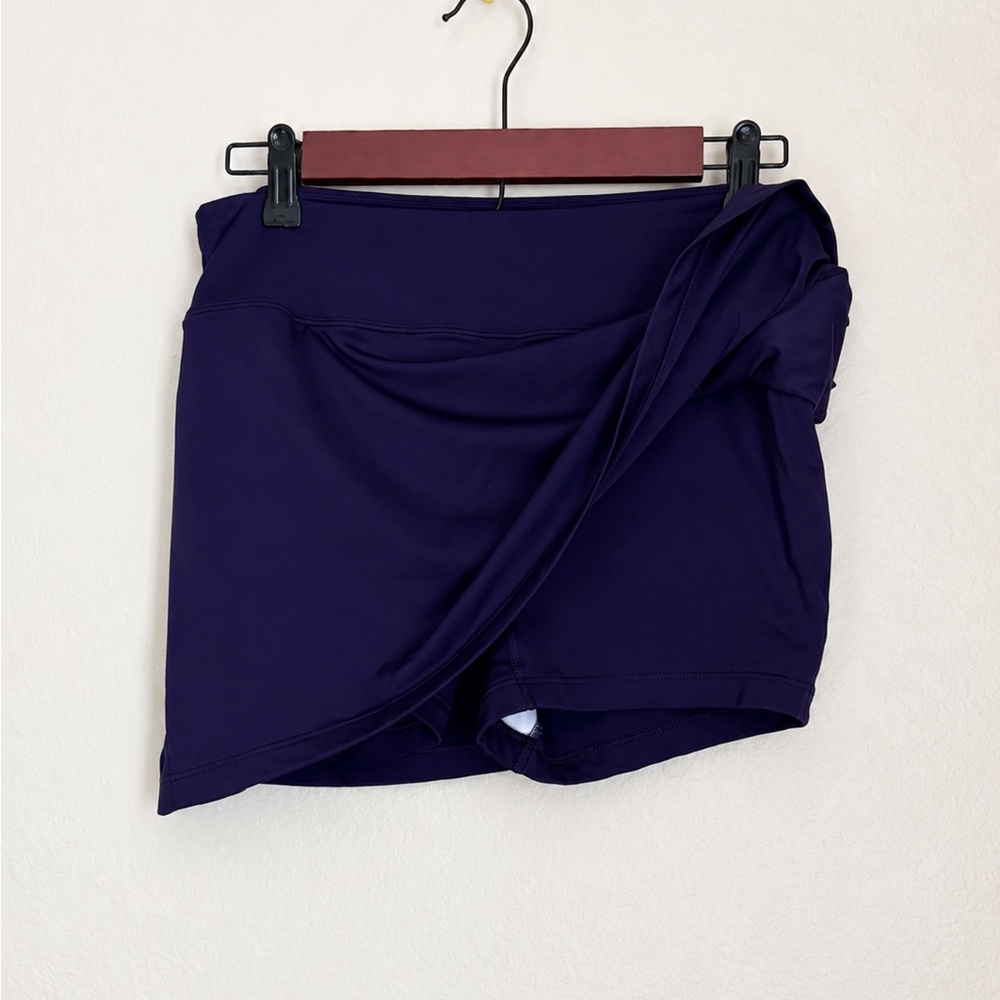 NIKE DRI FIT PURPLE TENNIS PICKLEBALL GOLF SKORT WITH COMPRESSION SHORTS - Picture 3 of 5